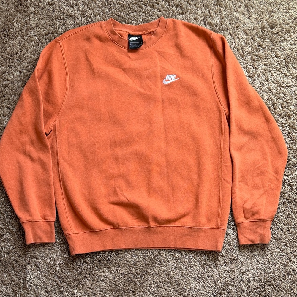 Nike Men's Vibrant Orange Crewneck Sweater